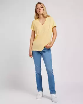 Синие женские джинсы скинни средней посадки Elly Lee