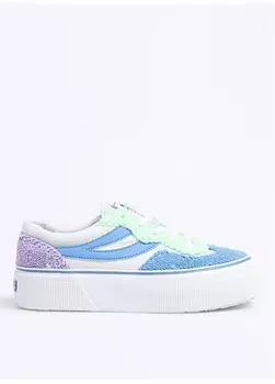 Синие женские кроссовки Superga