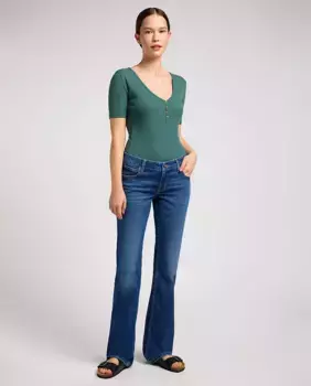 Синие женские расклешенные джинсы с низкой посадкой Jessica Lee