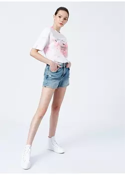 Синие женские шорты стандартной посадки с нормальной талией Lee