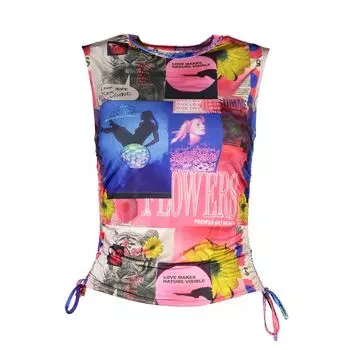 Синий ацетатный женский топ Desigual