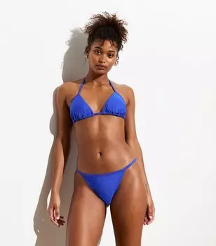 Синий бикини-топ с треугольными чашечками New Look, синий