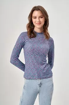 Синий боди с длинными рукавами и рисунком Mizalle