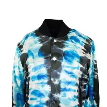 Синий бомбер с принтом тай-дай и сердечками Amiri, цвет Pattern