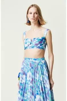 Синий бюстье с узором на бретельках Network, синий