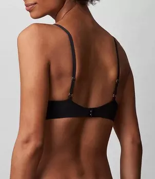 Синий бюстгальтер-балконет на косточках Skarlett Minx с квадратной спиной и эффектом пуш-ап Skarlett Blue, черный