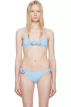 Синий цветочный бикини-топ Coperni