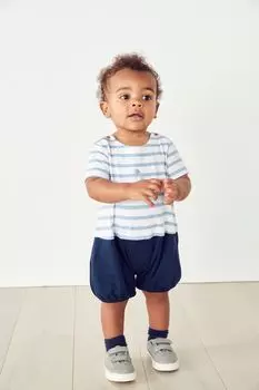 Синий детский комбинезон с рыбным принтом The White Company, синий