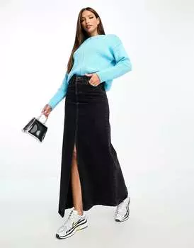 Синий джемпер свободного кроя со швом спереди ASOS DESIGN Tall