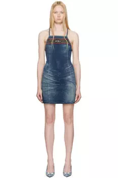 Синий джинсовое мини-платье De-Pilu-Dress-S Diesel