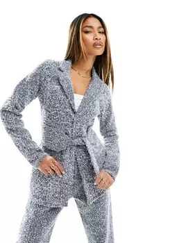 Синий джинсовый блейзер с поясом-букле Simmi - часть комплекта