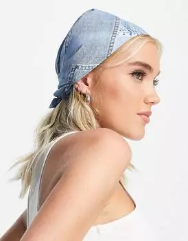 Синий джинсовый платок с принтом ASOS DESIGN