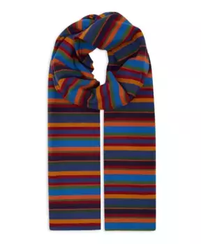 Синий флисовый шарф в полоску Gallo, мультиколор