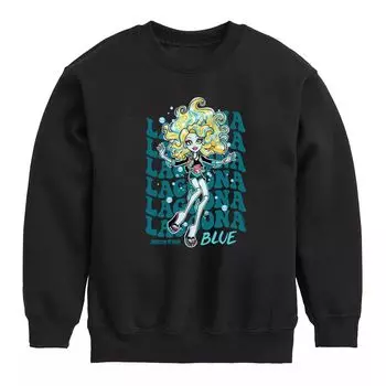Синий флисовый свитшот Monster High Lagoona для мальчиков 8–20 лет Licensed Character, черный