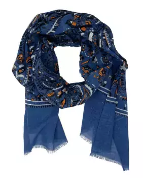 Синий хлопковый шарф Pertegaz