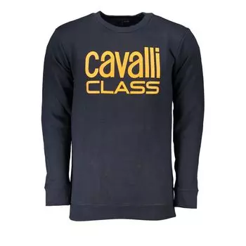 Синий хлопковый свитер cavalli CLASS