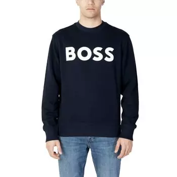 Синий хлопковый свитер Hugo Boss