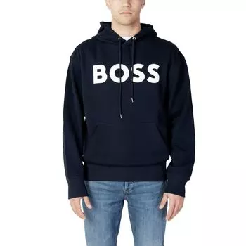 Синий хлопковый свитер Hugo Boss