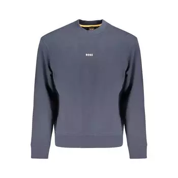 Синий хлопковый свитер Hugo Boss