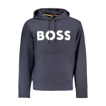 Синий хлопковый свитер Hugo Boss