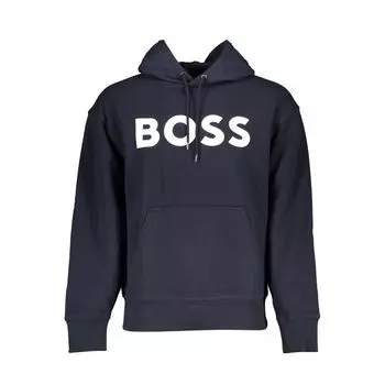 Синий хлопковый свитер Hugo Boss