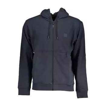 Синий хлопковый свитер Hugo Boss