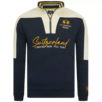 Синий хлопковый свитер La Martina