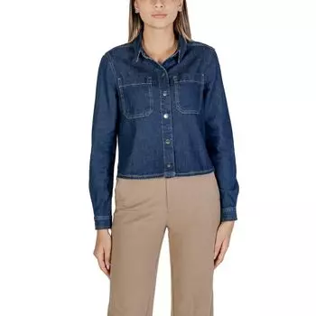 Синий хлопковый свитер Street One