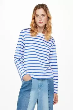 Синий хлопковый топ в полоску Whistles, синий