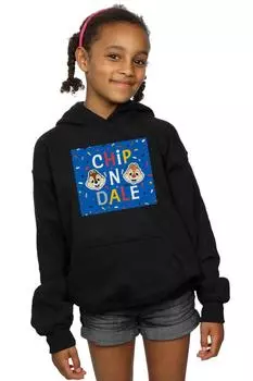Синий худи в рамке Chip N Dale Disney, черный