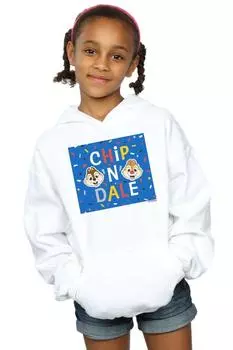 Синий худи в рамке Chip N Dale Disney, белый