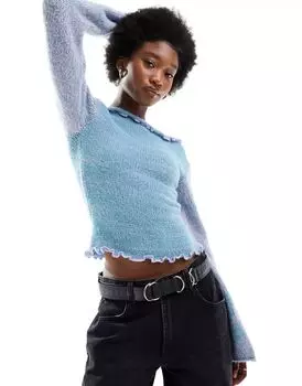 Синий и сиреневый свитер с воротником-лодочкой Collusion Space Dying