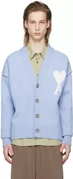 Синий кардиган Ami de Cur Ami Paris, цвет Blue/Off-white