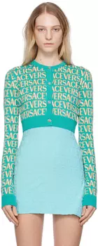 Синий кардиган по всей длине Versace