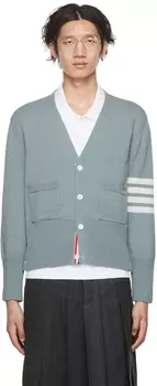 Синий кардиган с 4 полосами Thom Browne