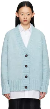 Синий кардиган с ботаническим принтом (бледный) Maison Margiela