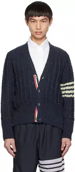 Синий кардиган с четырьмя перемычками Thom Browne