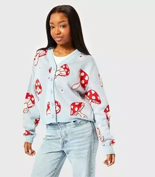 Синий кардиган Skinnydip с грибным принтом Skinnydip, синий