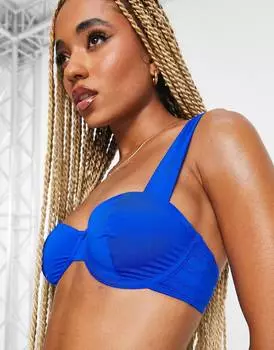 Синий кобальтовый лиф бикини на косточках ASOS DESIGN Mix and match