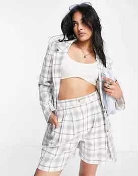 Синий костюм в клетку в клетку ASOS DESIGN Mix & Match