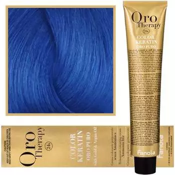 Синий, краска для волос, 100 мл Fanola, Oro Therapy, Color Keratin Oro Puro