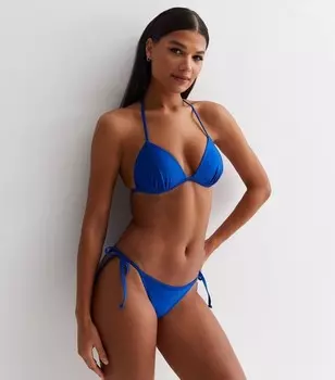 Синий купальник бикини с формованными треугольными чашками New Look, синий