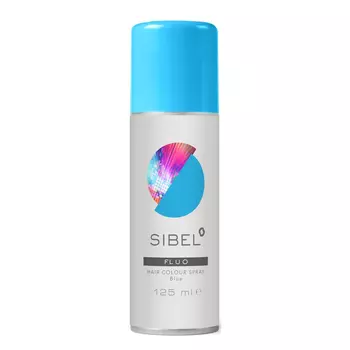 Синий лак для волос hair colour spray fluo/metal, blue Sibel, 125 мл