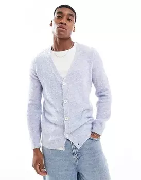 Синий легкий кардиган фактурной вязки букле ASOS DESIGN
