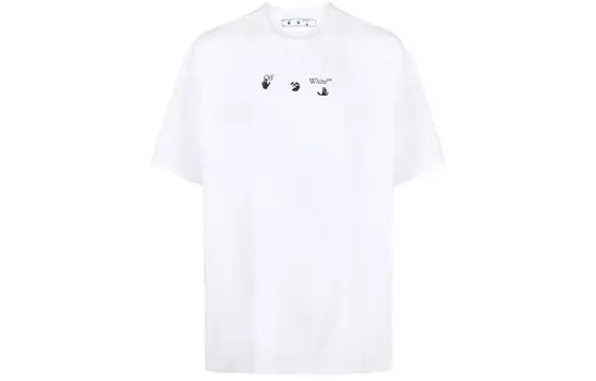Синий маркер S/S Over Tee Off-White, белый