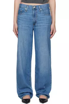 Синий мешковатый папин лен + джинсы Levi's