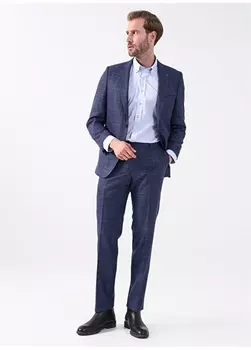 Синий мужской костюм стандартной посадки с нормальной талией Beymen Business