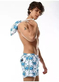 Синий мужской купальник с шортами узкого кроя Whitefin