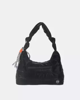 Синий нейлоновый хобо с мягкой подкладкой и застежкой-молнией Kbas, черный