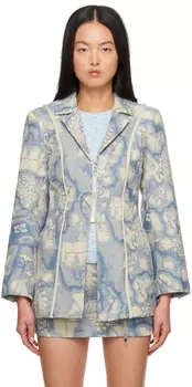 Синий приталенный пиджак Серебряное озеро GANNI